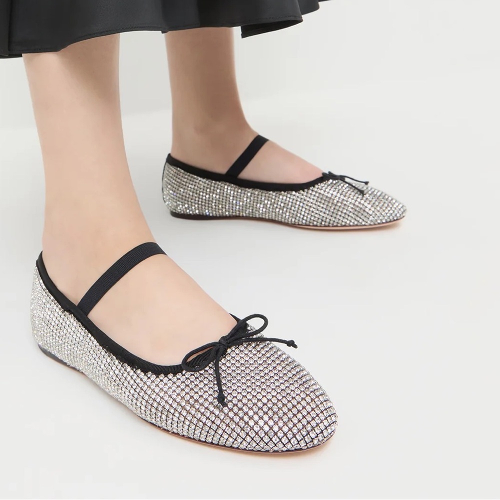 Loeffler randall crystal ballet flats size 7